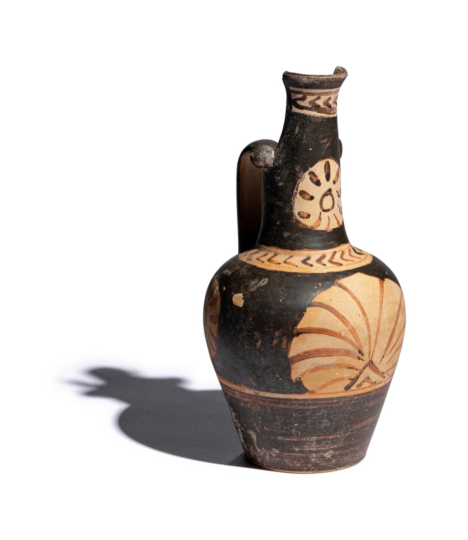 An Etruscan Red-Figured Beak-Spouted Oinochoe