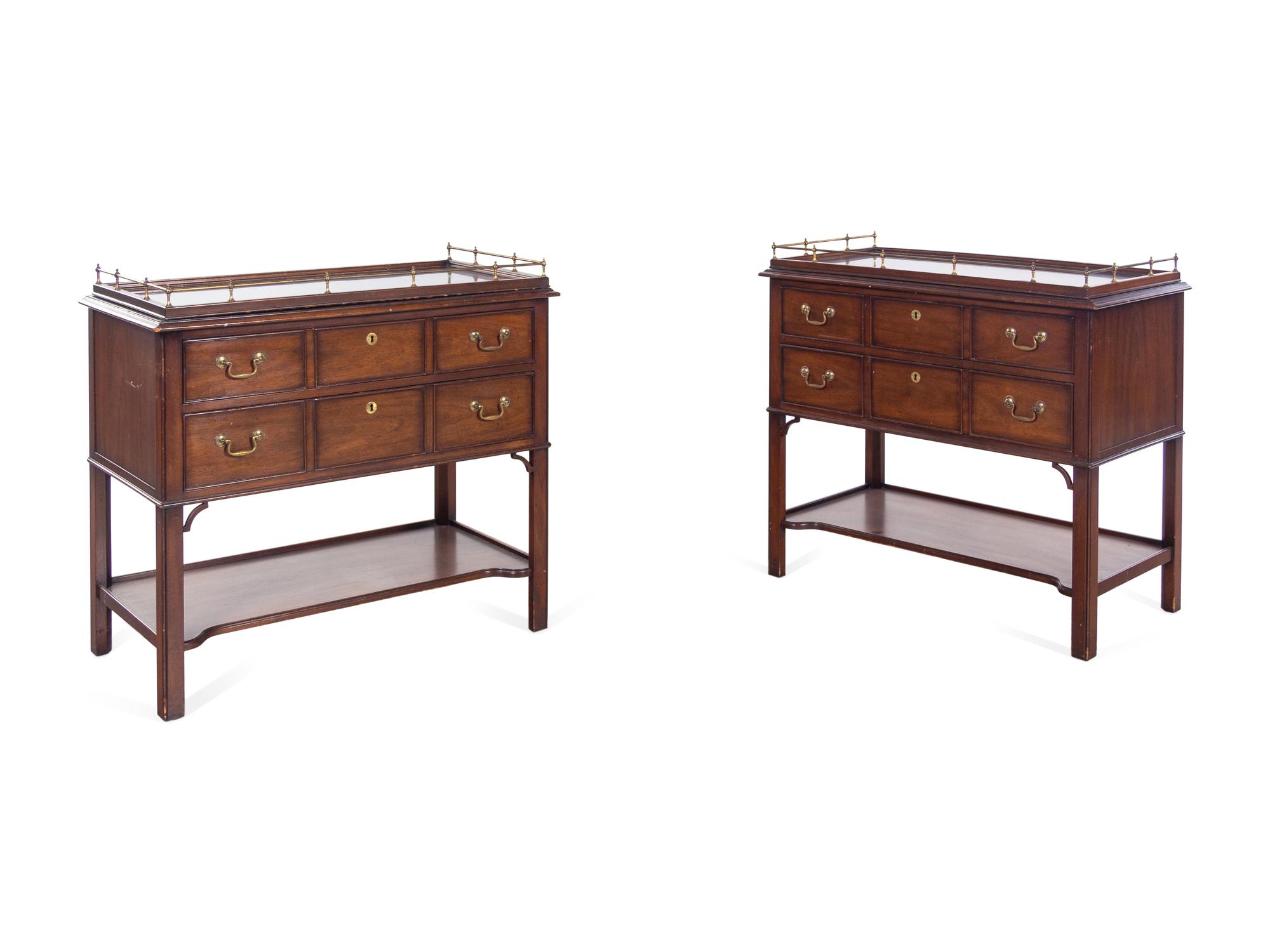 A Pair of Kindel George III Style Mahogany Serving Tables