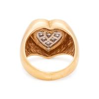 YELLOW GOLD AND DIAMOND HEART RING