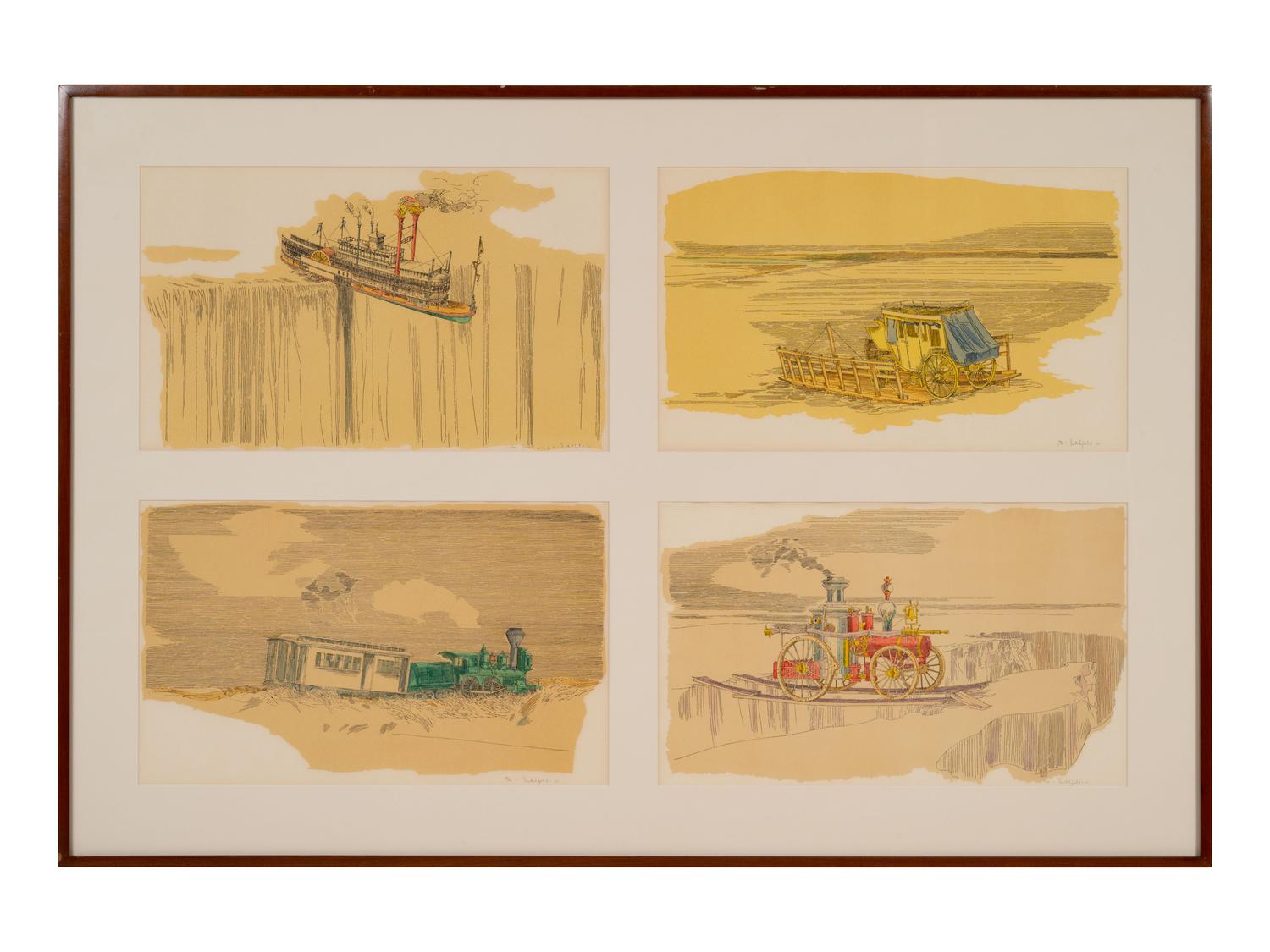 William Crutchfield (American, b. 1932) Four Lithographs from Americana Suite