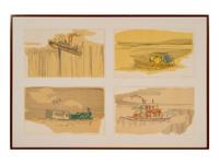 William Crutchfield (American, b. 1932) Four Lithographs from Americana Suite