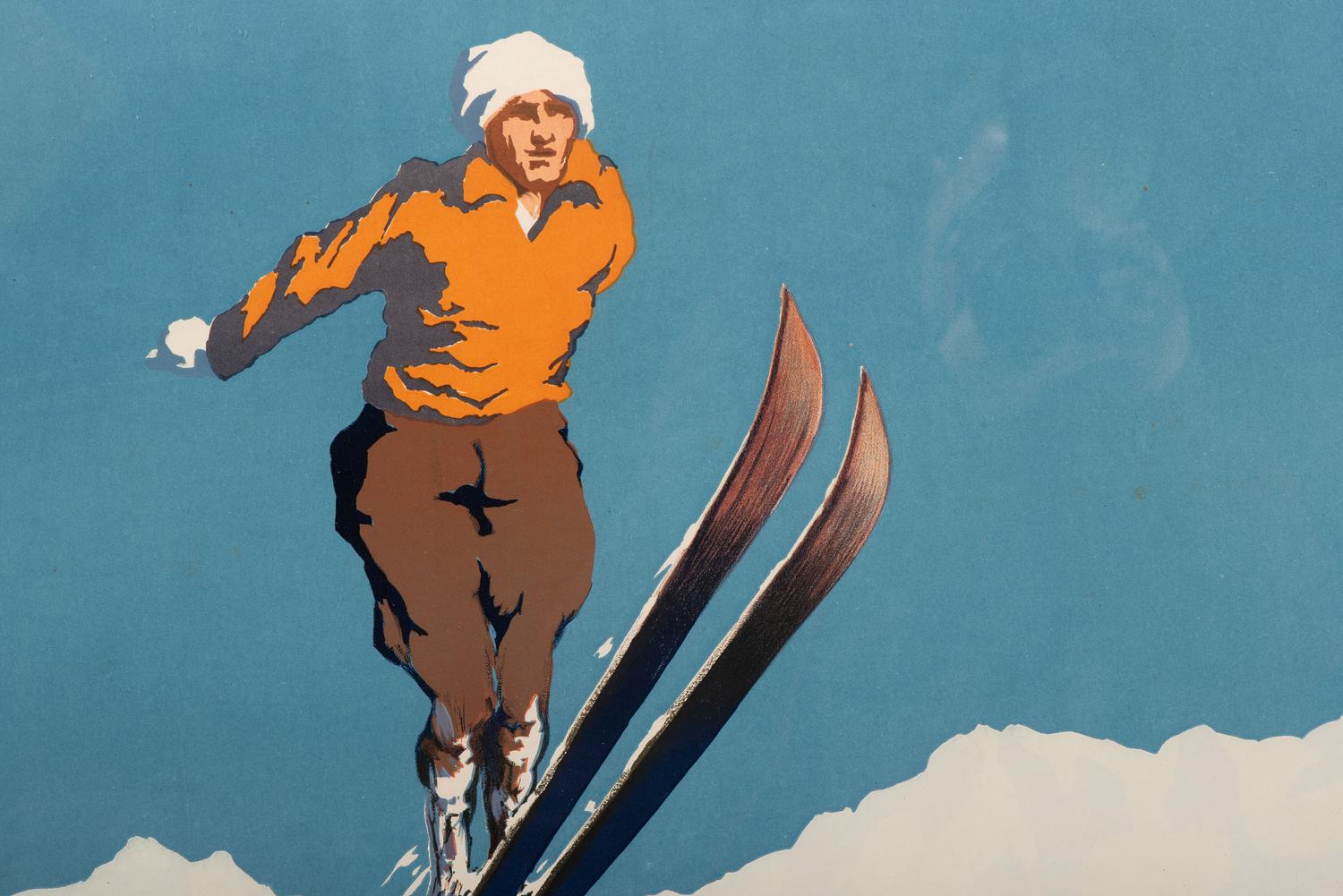 [TRAVEL - WINTER OLYMPICS]. ALO (HALLO, Charles), artist. Chamonix Mont-Blanc / Sports d'Hiver à l'occasion de la VIIIe Olympiade / 25 Janvier-5 Fevrier 1924 . Paris: Cornille & Serre, 1924.