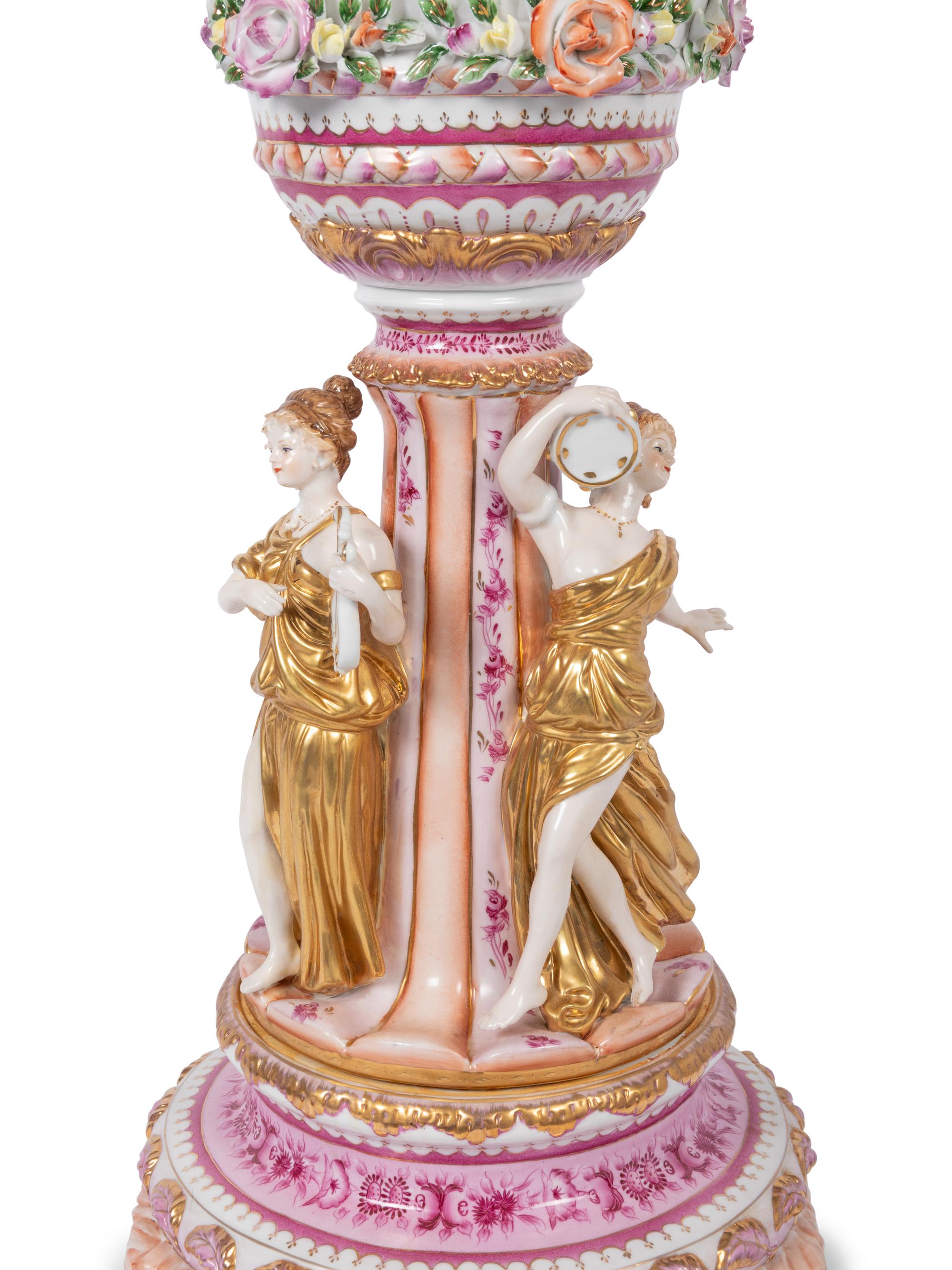 A Dresden (Richard Klemm) Porcelain Figural Centerpiece
