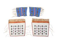 Northern Plains Beaded Hide Cuffs and Plains Cree Beaded Leggings