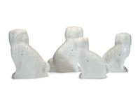 Four Staffordshire Spaniel Figures
