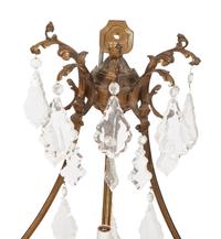 A Set of Six Louis XV Style Three- Light Gilt Bronze and Cut Glass Sconces — Late 19th/Early 20th Century