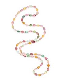 YELLOW GOLD AND TOURMALINE NECKLACE