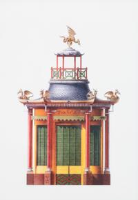 A Group of Gilt Framed Color Reproductions of Dams & Zega's Watercolors Chinoiseries Framed 17 1/2 x 13 5/8 inches. — 20TH CENTURY
