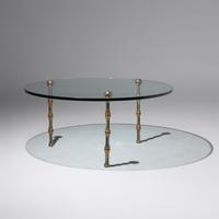 José “Pepe” Mendoza (Mexican, 1926–?) — Glass Table on Faux-Bamboo Legs, c. 1950