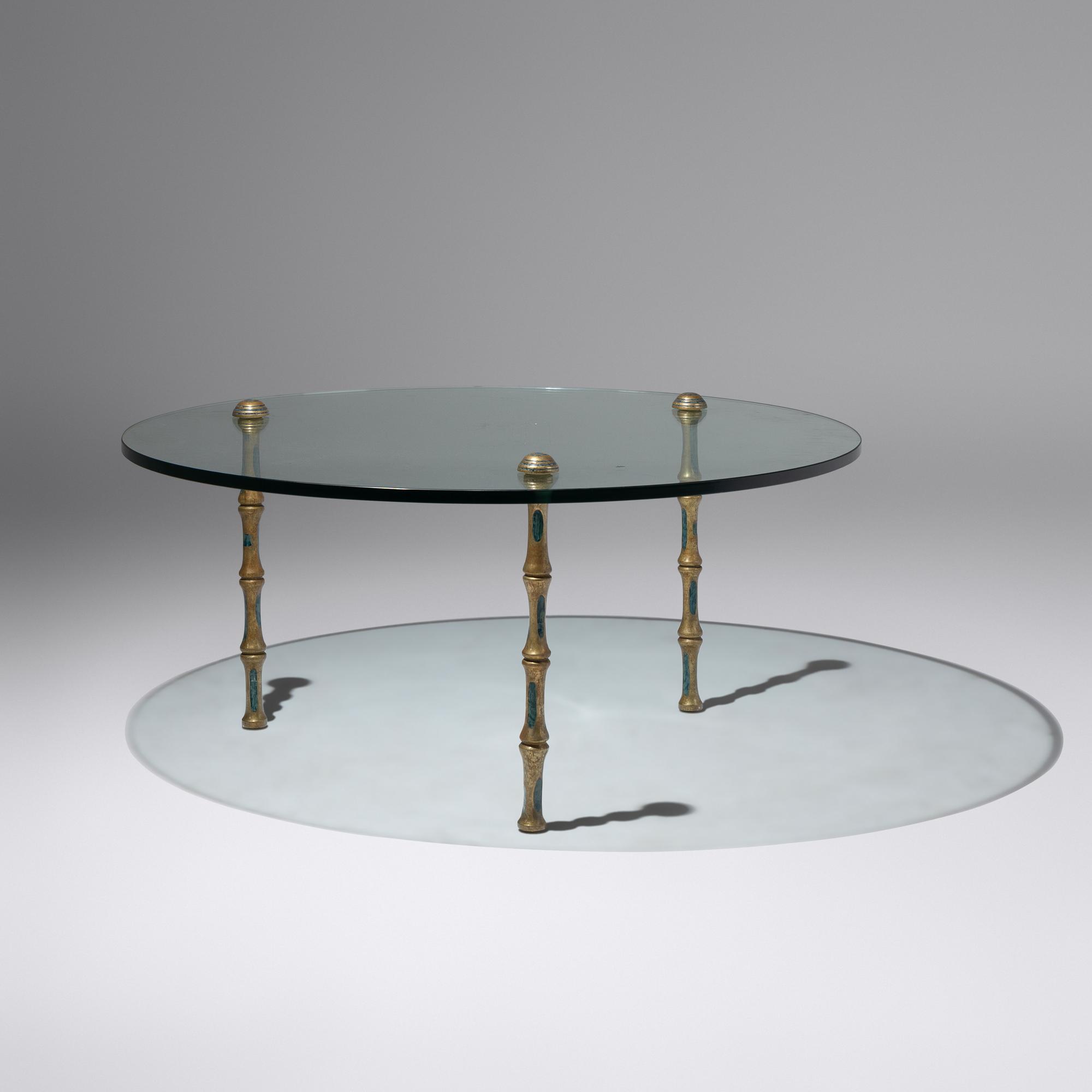 José “Pepe” Mendoza (Mexican, 1926–?) — Glass Table on Faux-Bamboo Legs, c. 1950