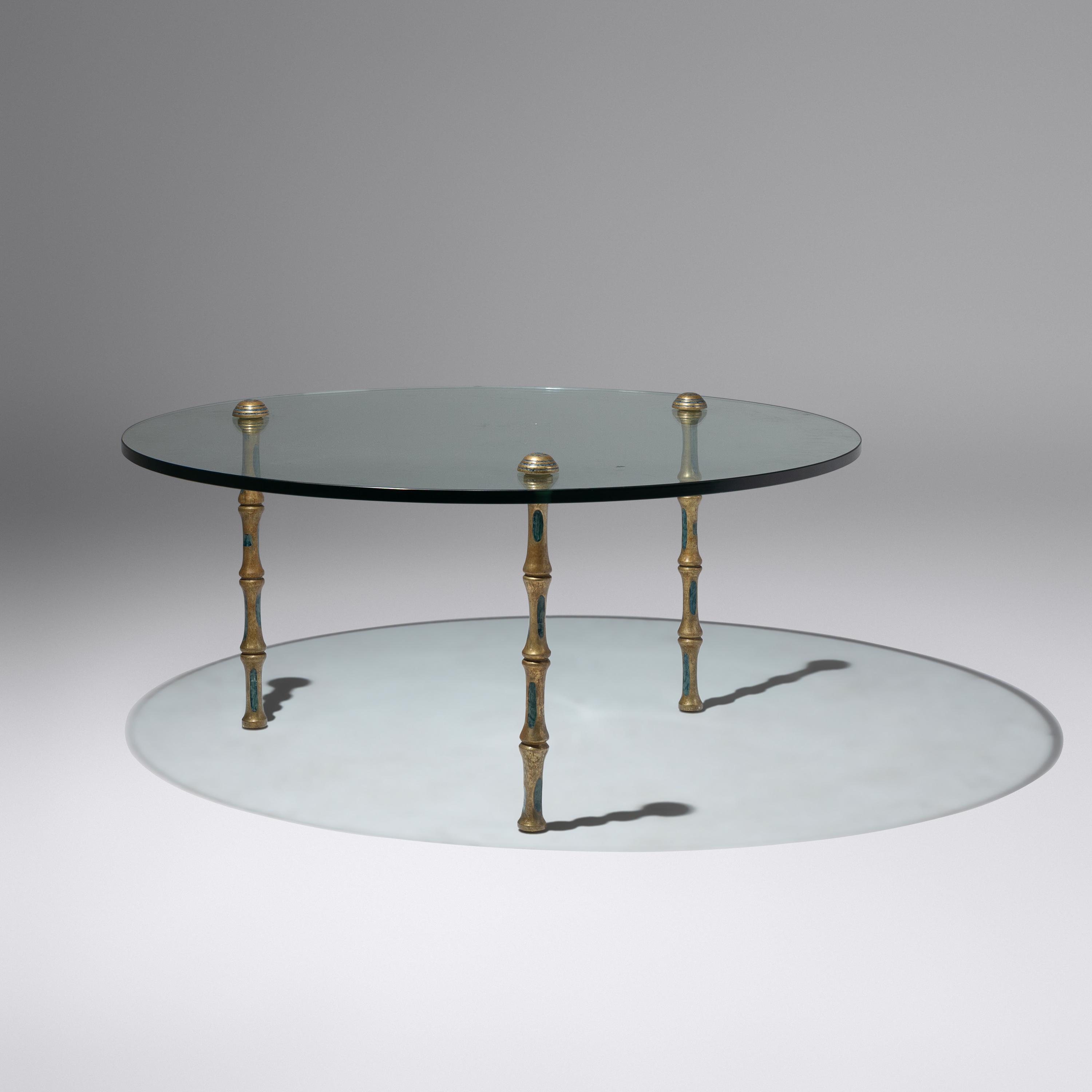 José “Pepe” Mendoza (Mexican, 1926–?) — Glass Table on Faux-Bamboo Legs, c. 1950