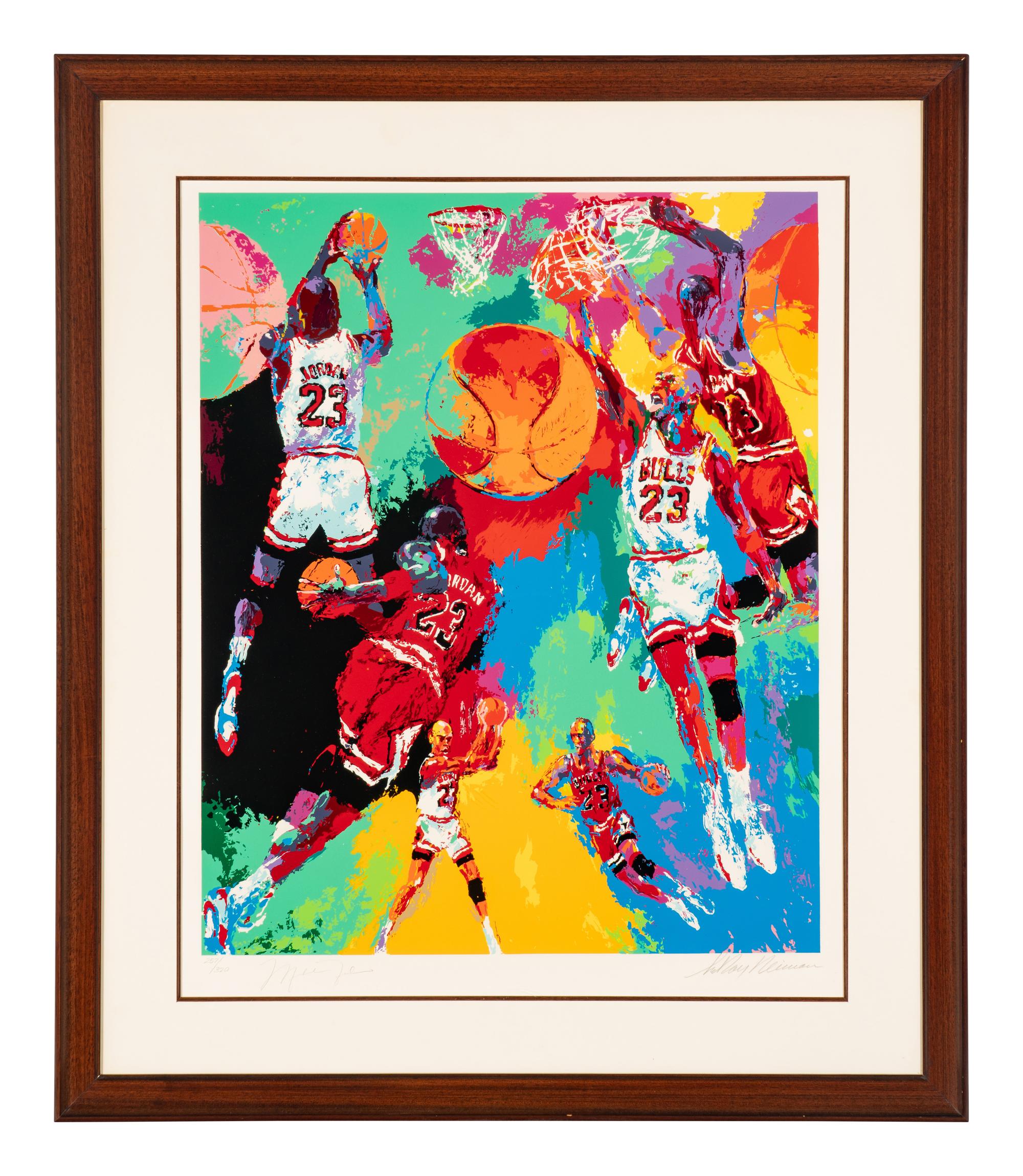 A Michael Jordan and LeRoy Neiman Signed Autograph 1991 Serigraph