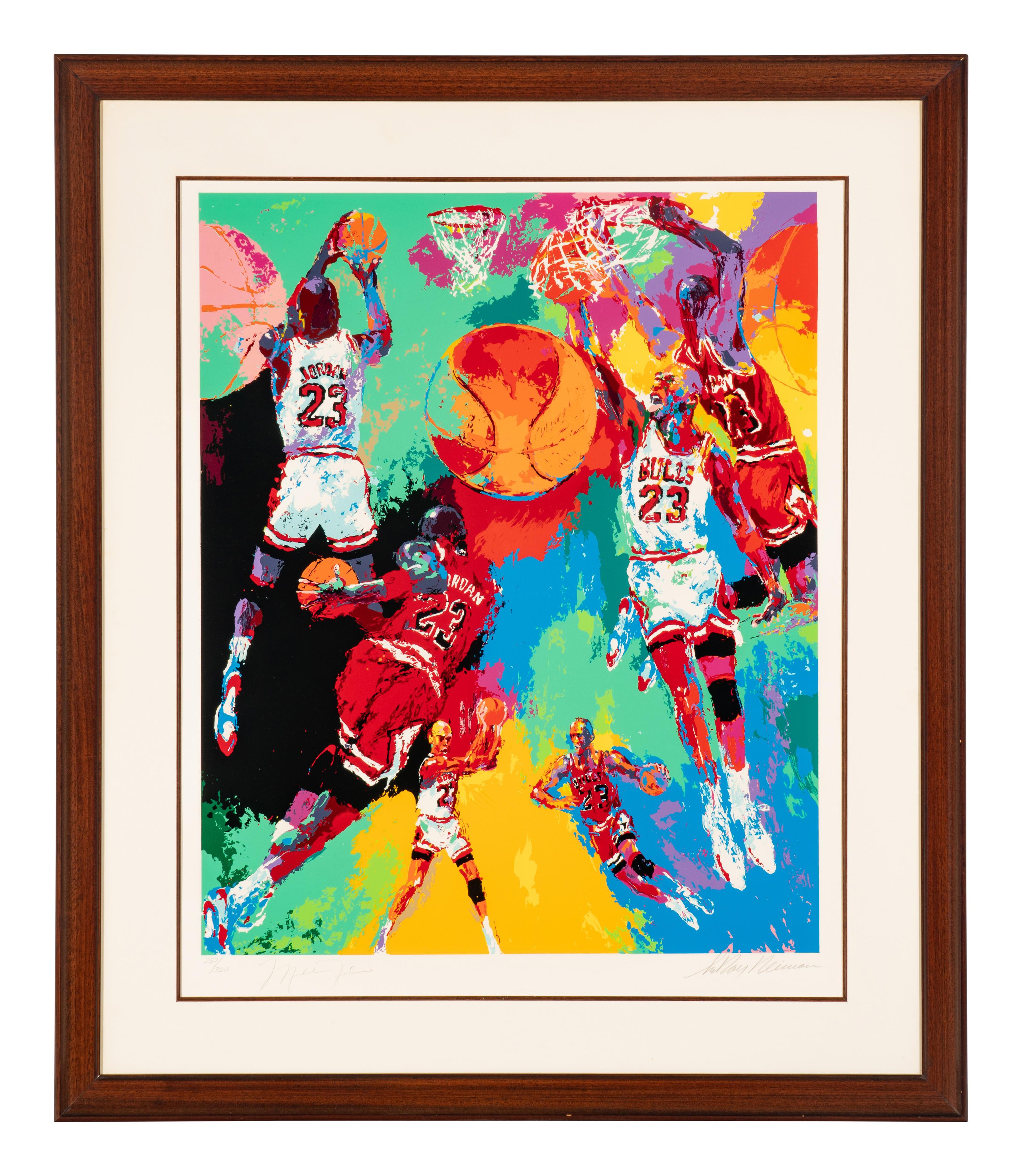 A Michael Jordan and LeRoy Neiman Signed Autograph 1991 Serigraph