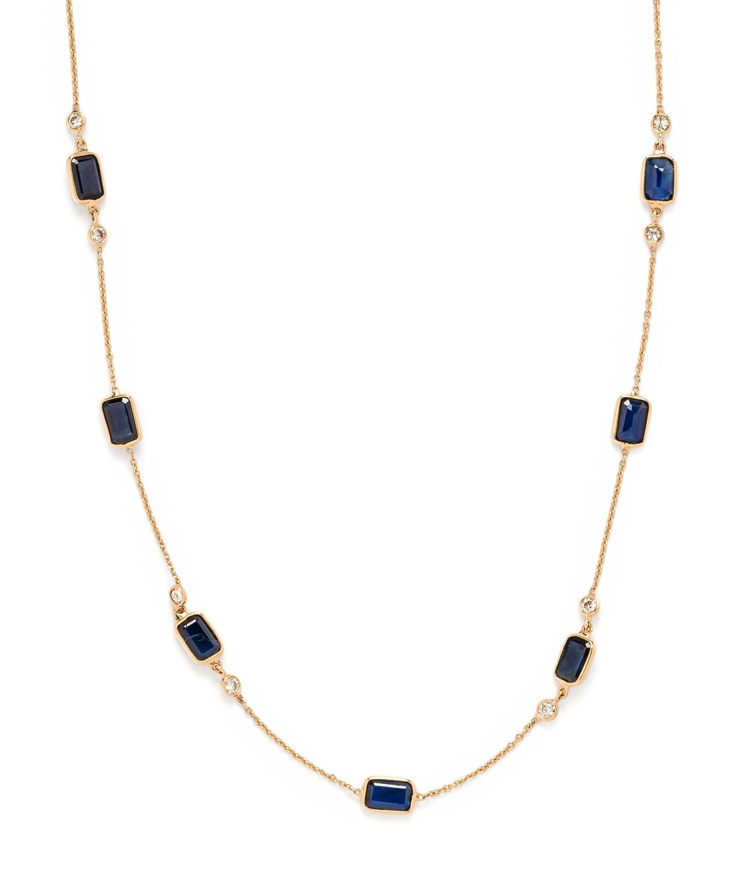 SAPPHIRE AND DIAMOND NECKLACE