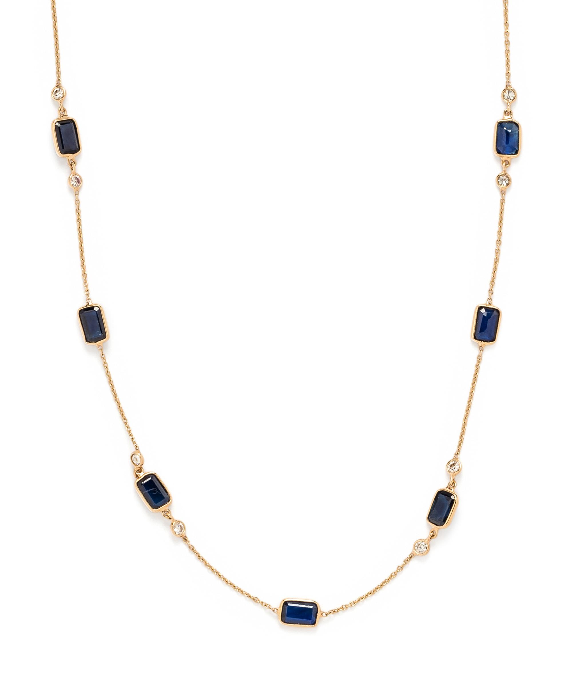SAPPHIRE AND DIAMOND NECKLACE