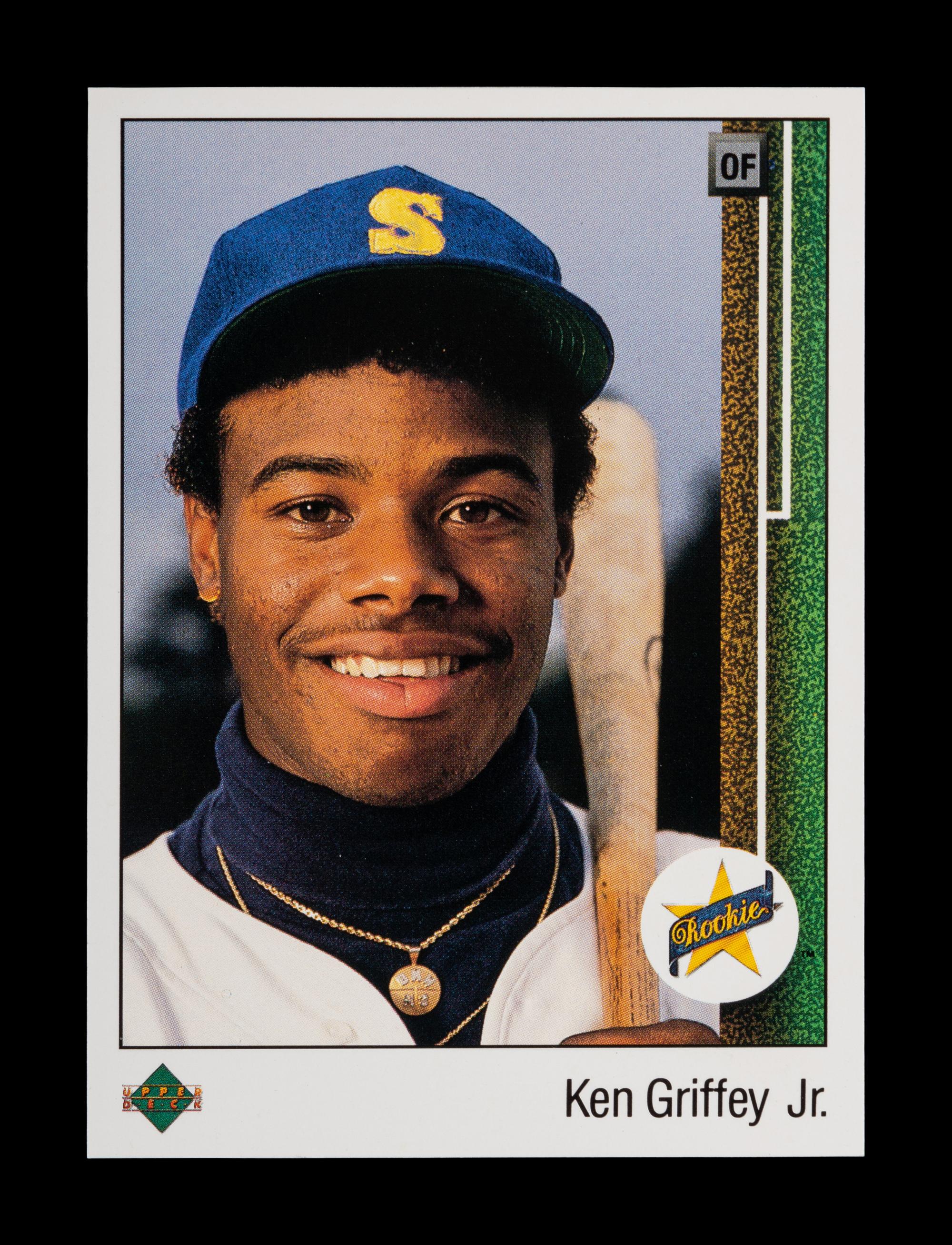 A 1989 Upper Deck Ken Griffey Jr. Rookie Baseball Card No. 1