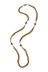 YELLOW GOLD AND MALACHITE NECKLACE