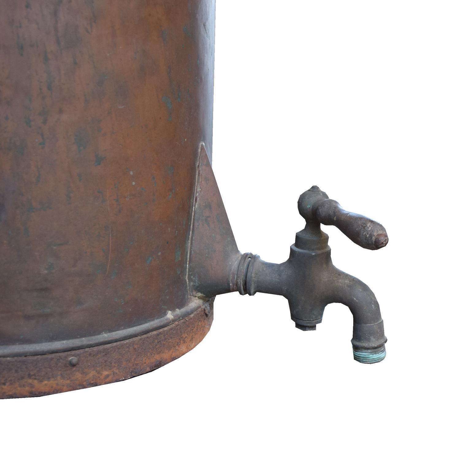 A Copper and Iron Vessel, Lisotto Grappa Distillery 14" W x 17.5" D x 34.5" H — Italy, 20th Century