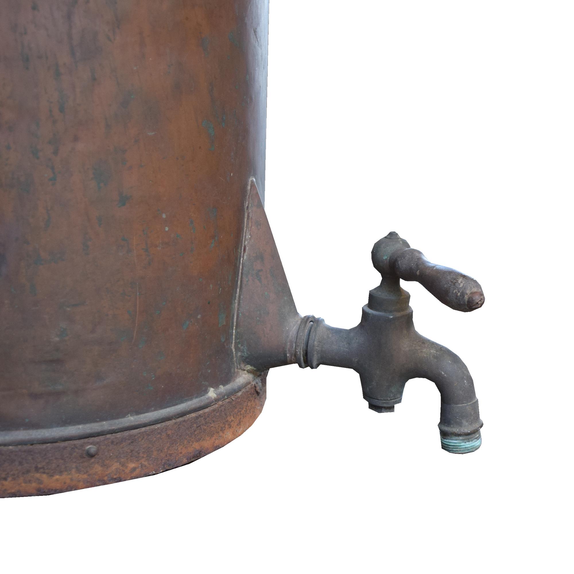 A Copper and Iron Vessel, Lisotto Grappa Distillery 14" W x 17.5" D x 34.5" H — Italy, 20th Century