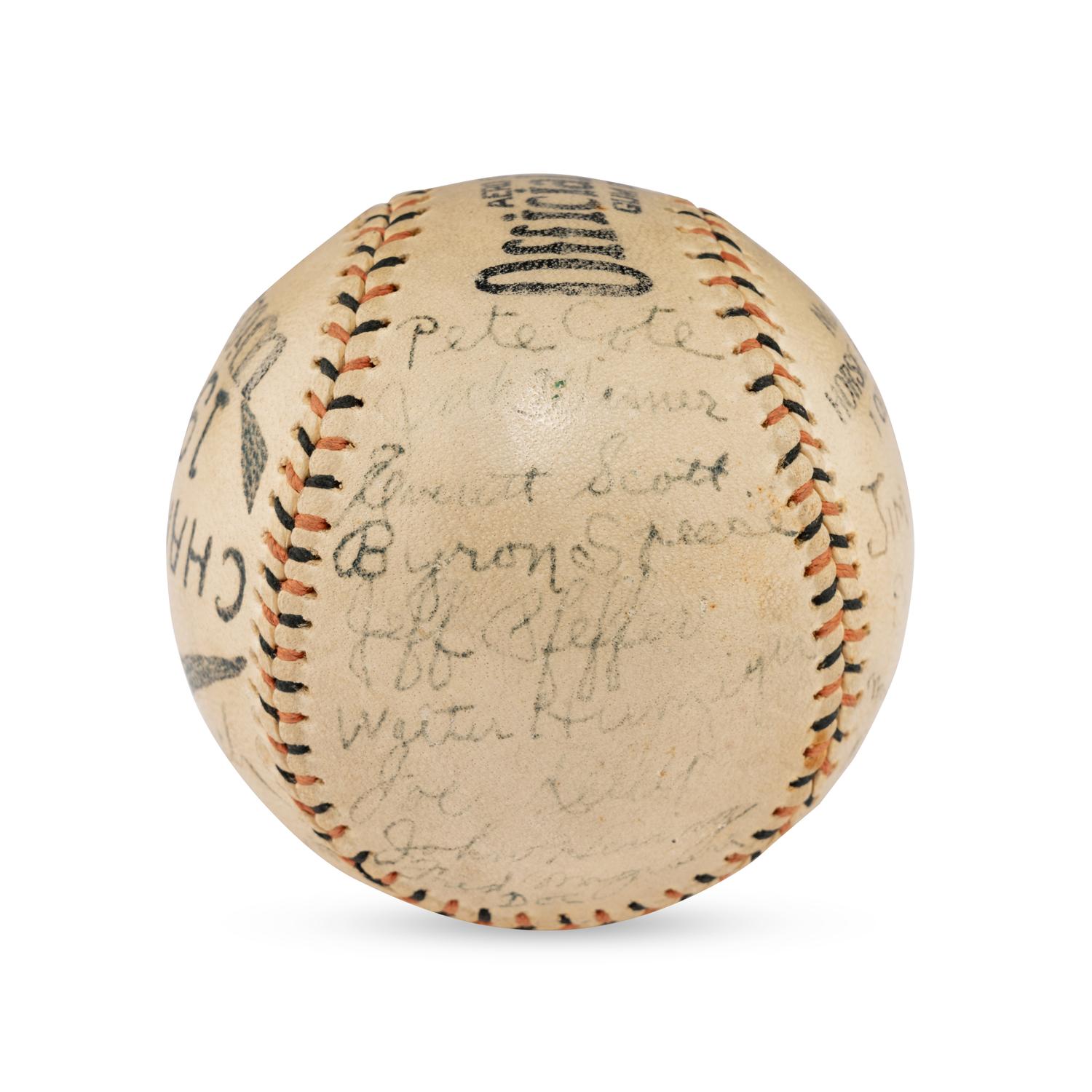 A 1927 Toledo Mud Hens Team Signed Autograph Baseball Featuring Casey Stengel (Beckett Authentication Services Letter of Authenticity)