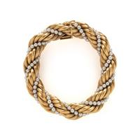 TIFFANY & CO., YELLOW GOLD AND CULTURED PEARL BRACELET WITH UNSIGNED NECKLACE EN SUITE