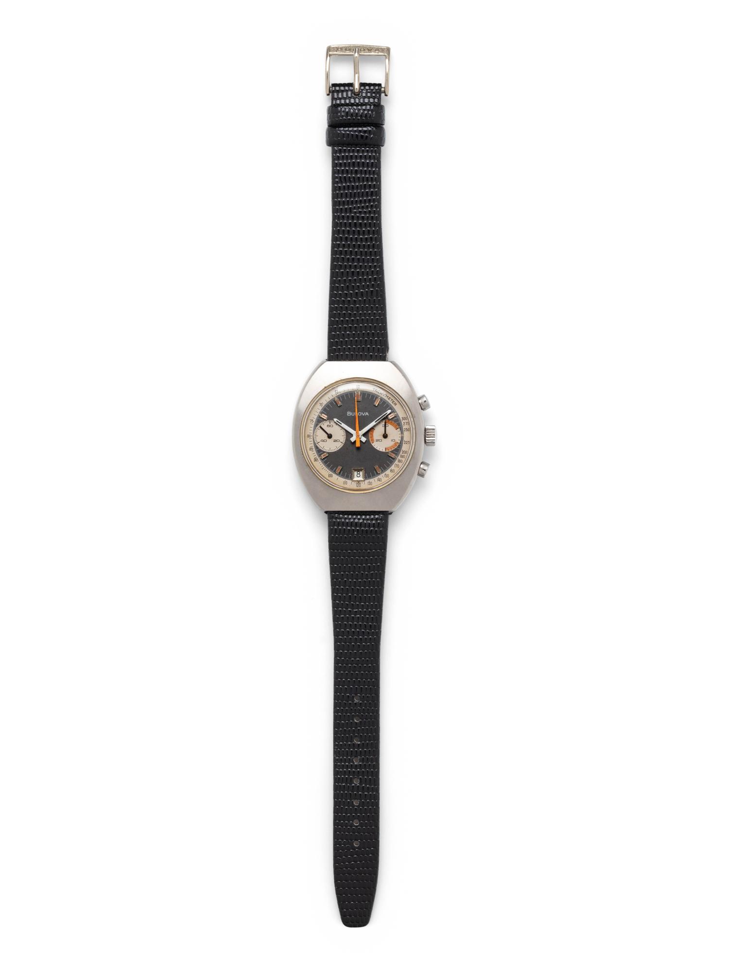 BULOVA, STAINLESS STEEL CHRONOGRAPH WRISTWATCH