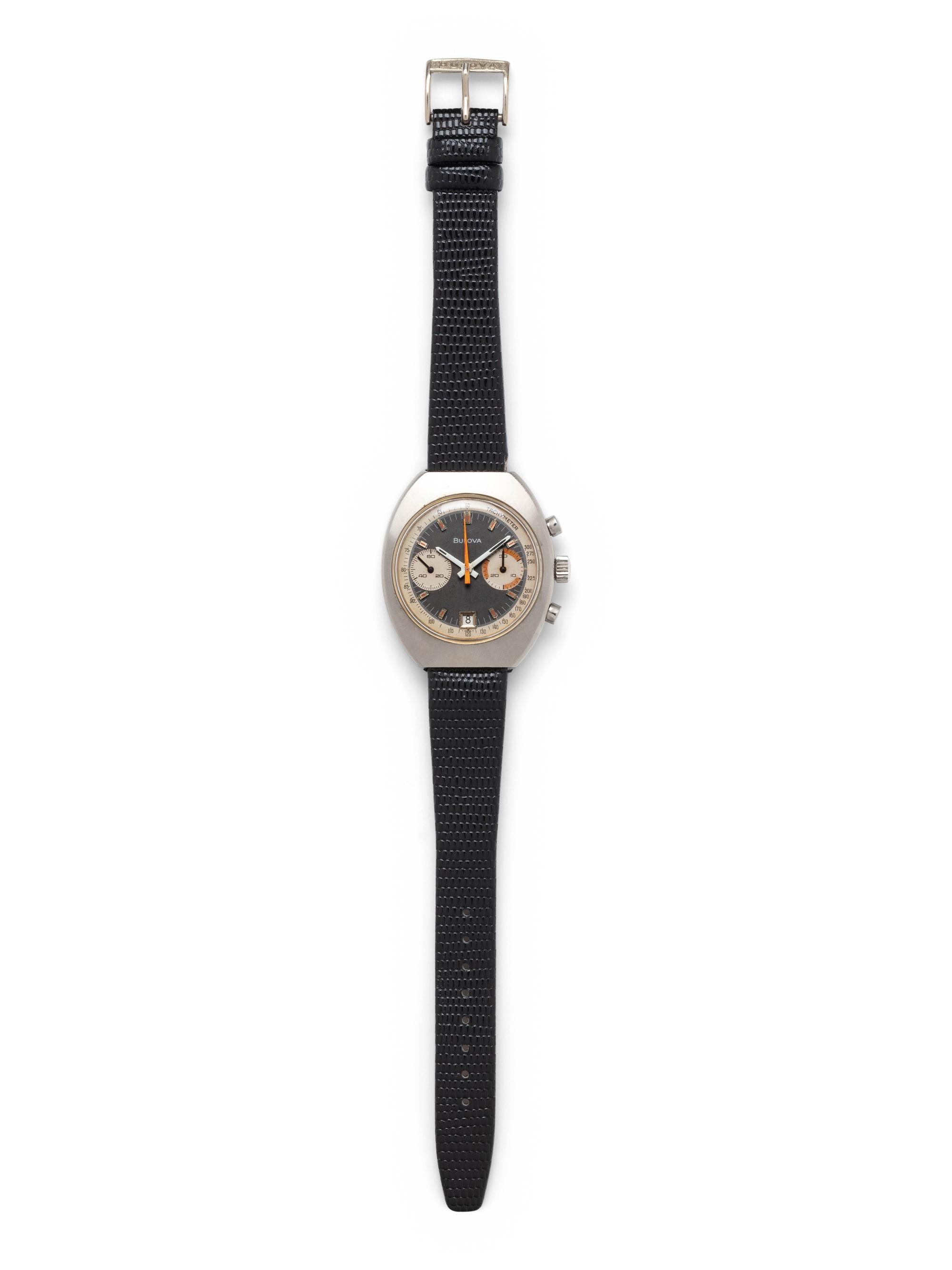 BULOVA, STAINLESS STEEL CHRONOGRAPH WRISTWATCH