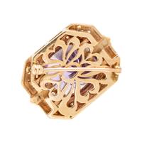 YELLOW GOLD AND AMETHYST BROOCH