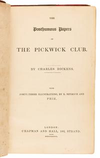 DICKENS, Charles (1812-1870). The Posthumous Papers of the Pickwick Club . London: Chapman and Hall, 1837.