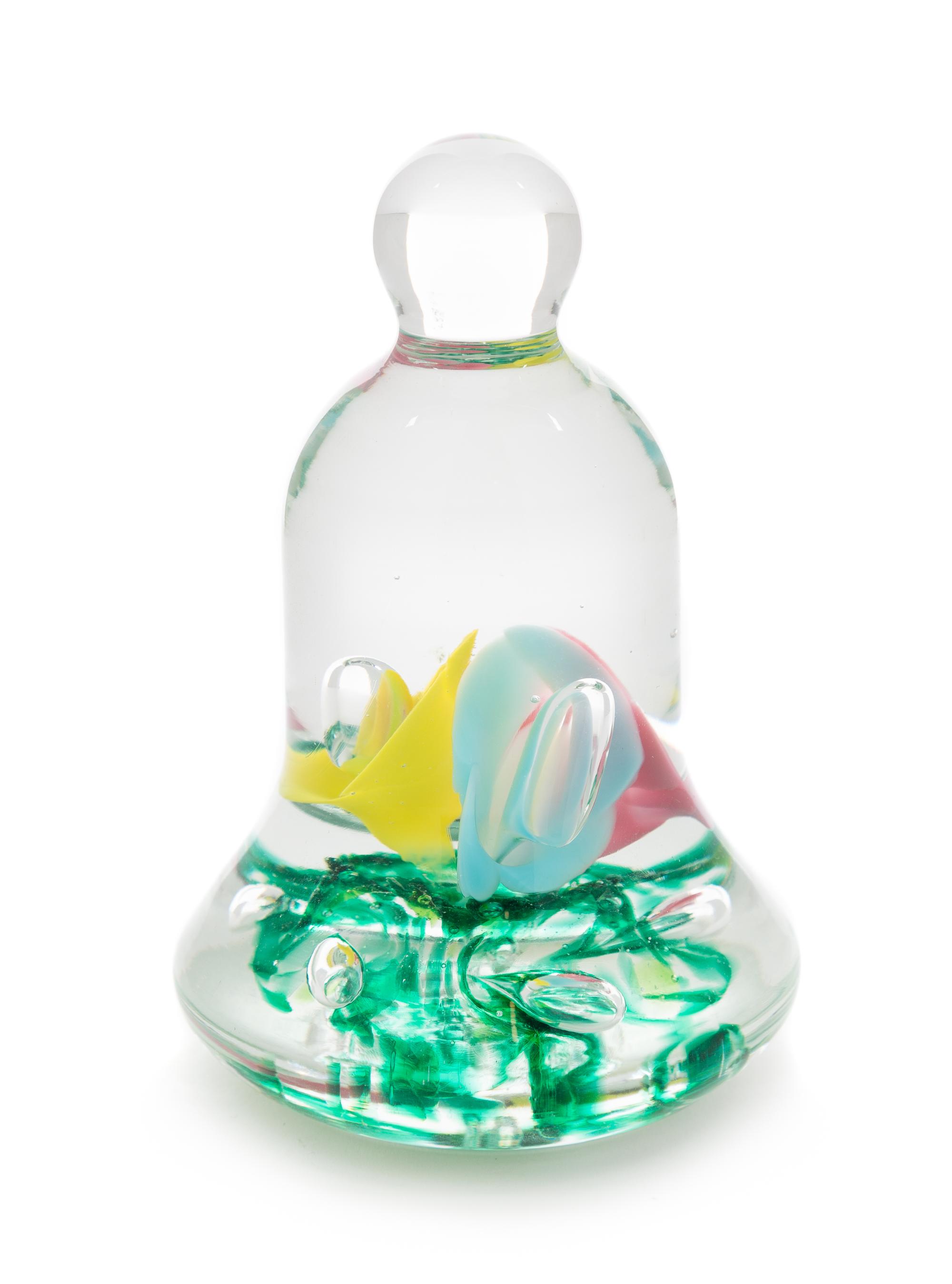 St. Clair Glass Co., West Virginia, USA, by Joseph "Joe" St. Clair, a bell shaped paperweight