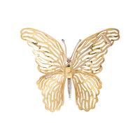 BICOLOR GOLD AND DIAMOND BUTTERFLY BROOCH
