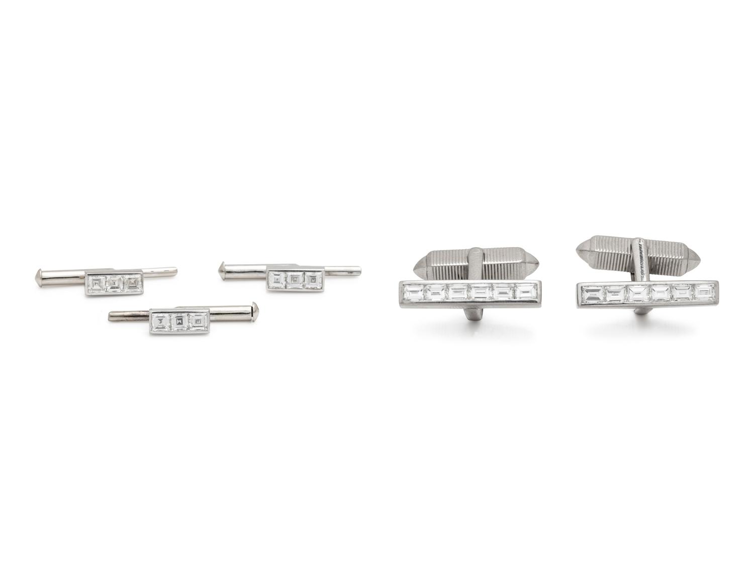 WHITE GOLD AND DIAMOND DRESS SET