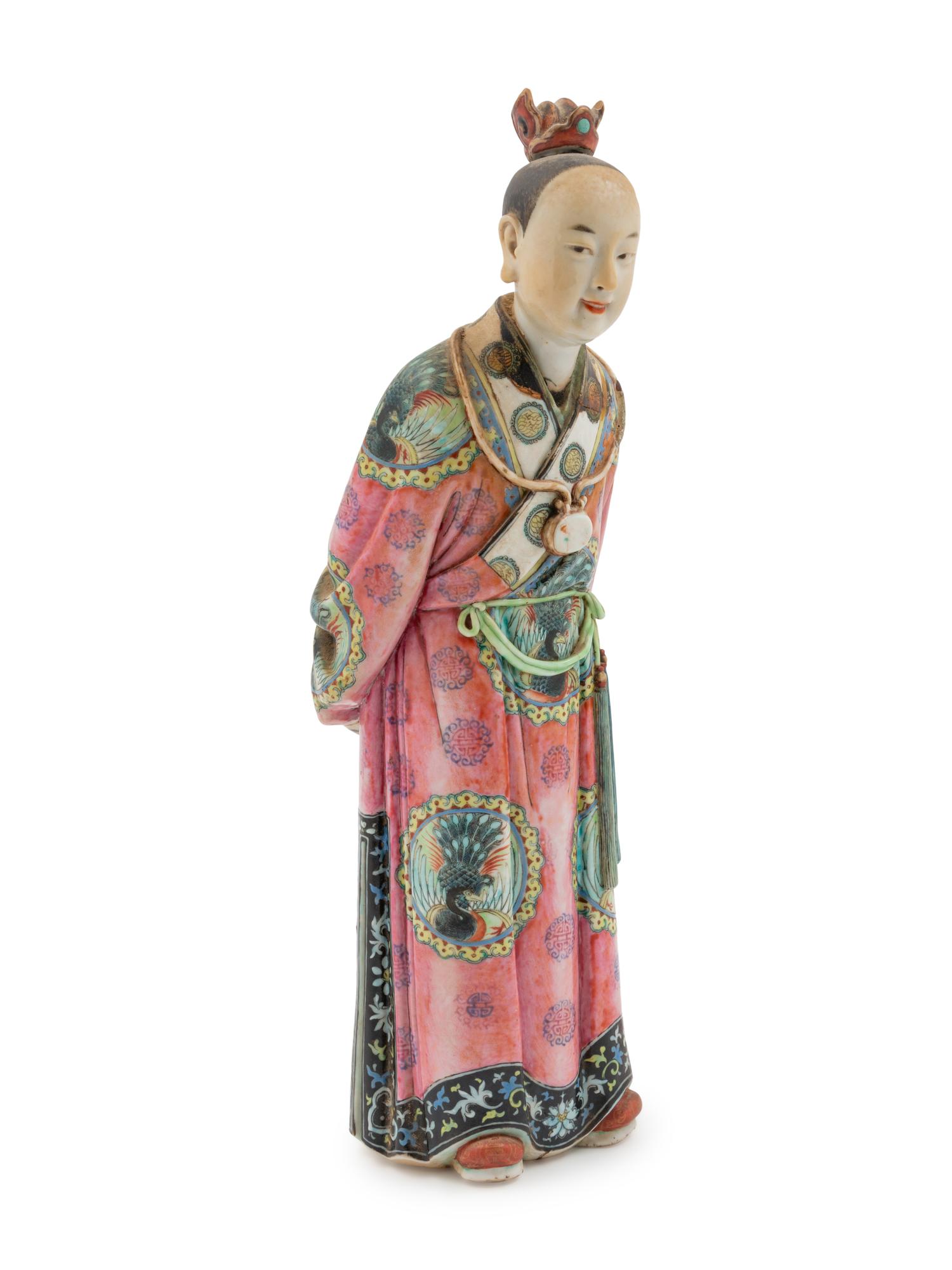 A Chinese Famille Rose Porcelain Figure of Jia Baoyu
