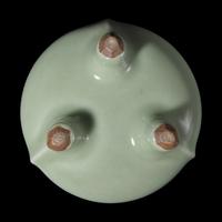 A Japanese Celadon Tripod Censer with Pierced Silver Cover, Meiji/Taisho Period