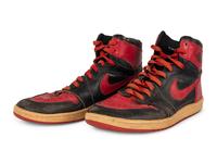 A Pair of Original 1985 Nike Air Jordan 1 Basketball Shoes