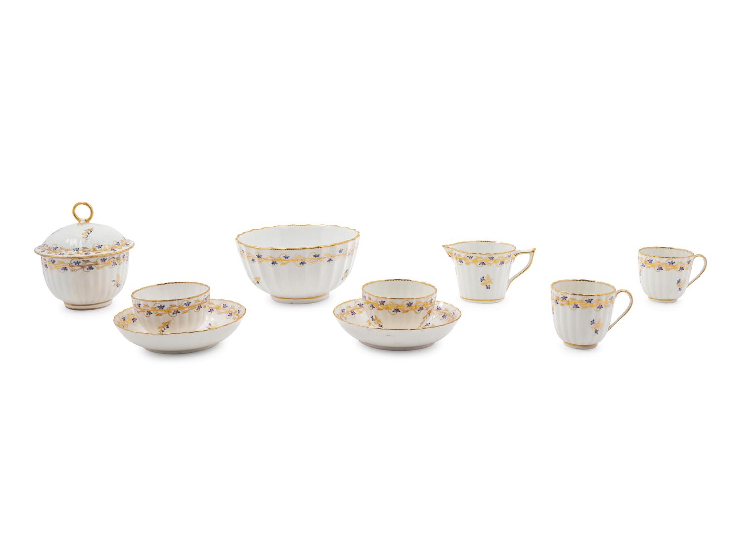 A Group of Derby Porcelain Tea Articles