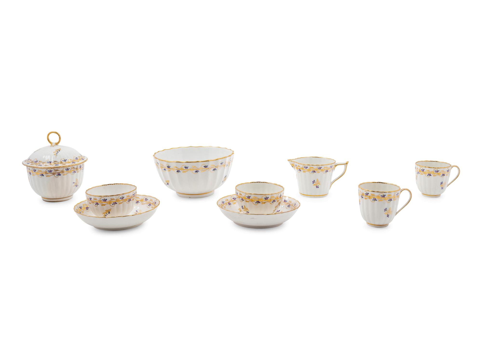 A Group of Derby Porcelain Tea Articles
