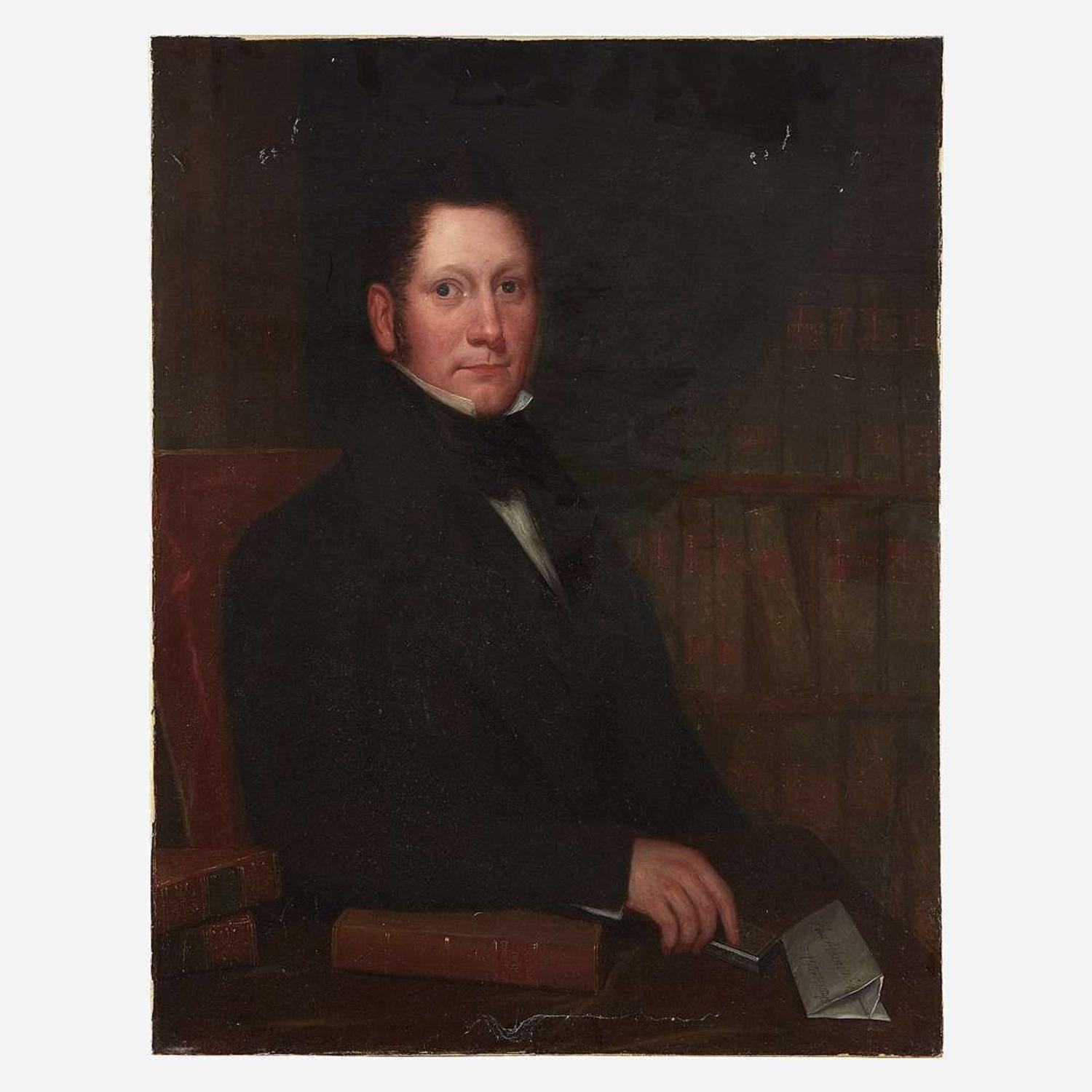 American School (19th Century) Portrait of a Lawyer in his Office