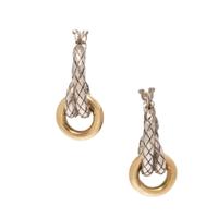 Sterling Silver and Yellow Gold Huggie Hoop Knot Earrings