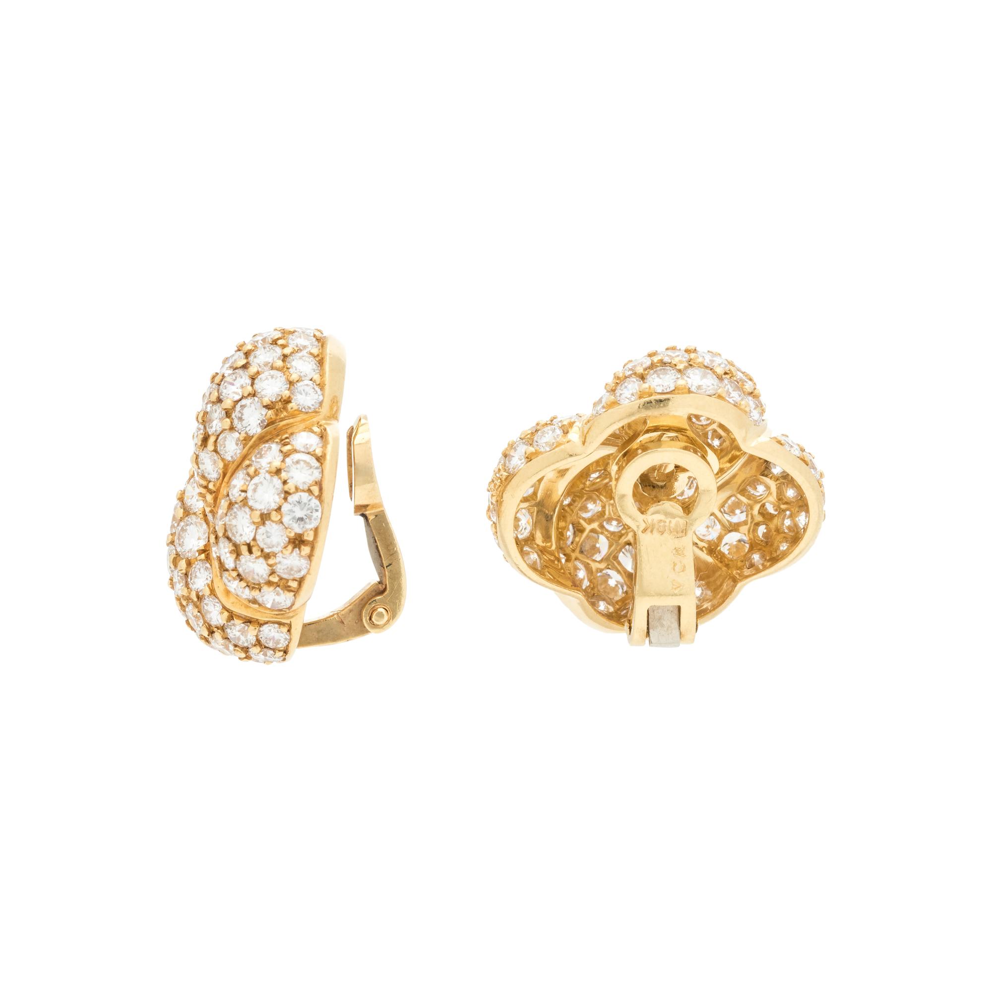 VAN CLEEF & ARPELS, DIAMOND EARCLIPS