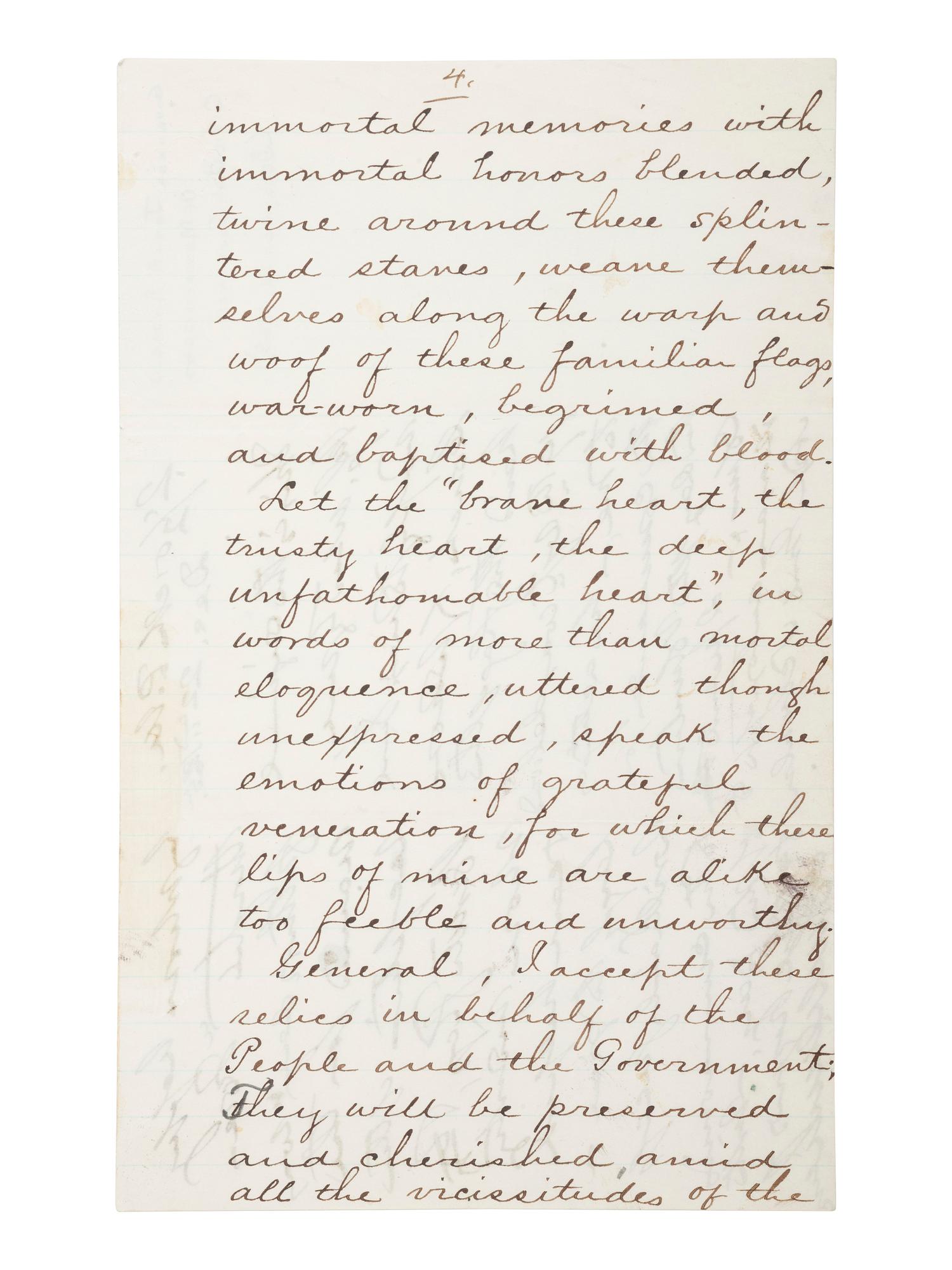 [CIVIL WAR]. ANDREW, John A. ALS related to the "Returning of the Flags" of MA Union regiments.