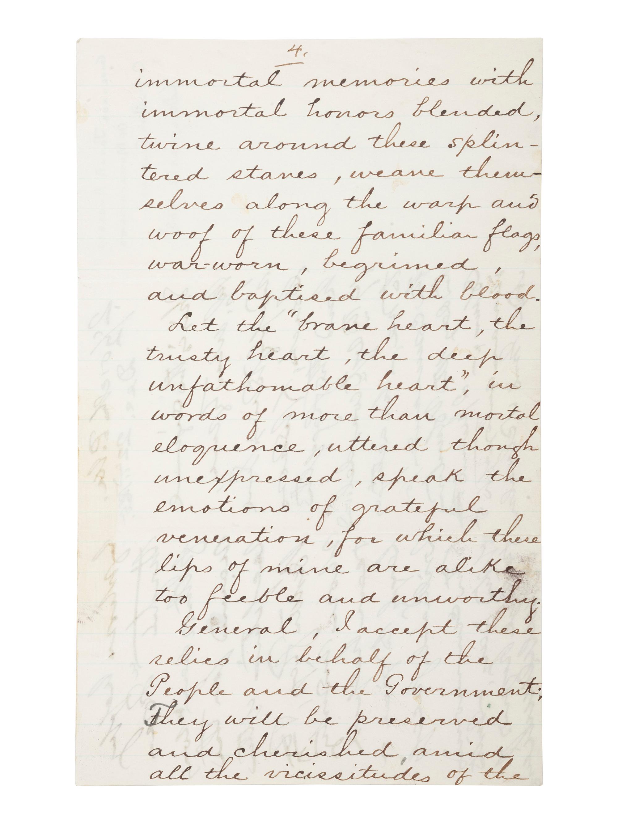 [CIVIL WAR]. ANDREW, John A. ALS related to the "Returning of the Flags" of MA Union regiments.