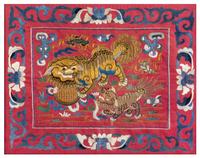 Four Embroidered Silk Panels