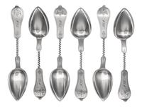 A Set of Twelve American Coin Silver Tablespoons, Duhme & Co., Cincinnati, 19th Century, each having a Fiddle pattern handle with spira