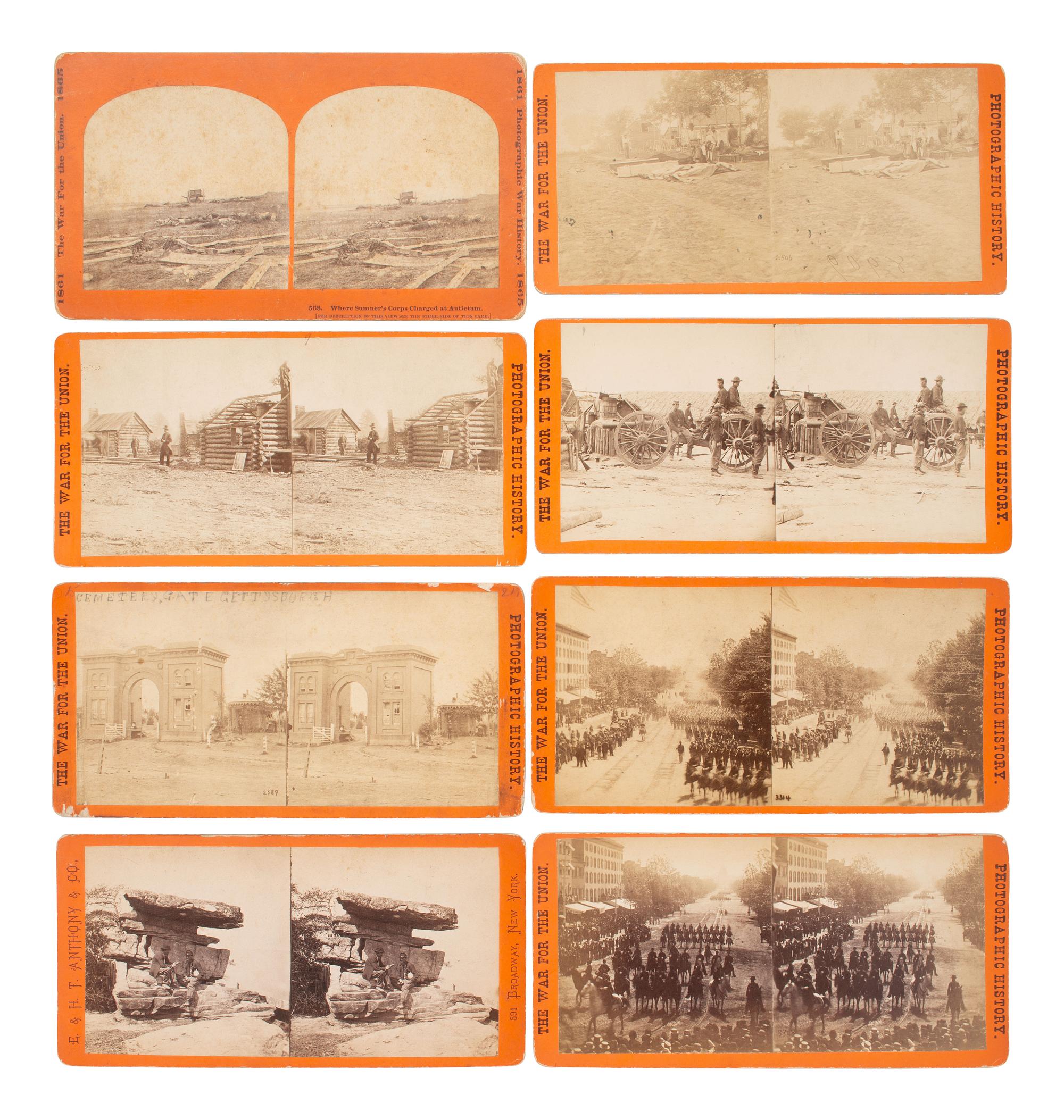 [CIVIL WAR]. A collection of 90 stereoviews from "The War for the Union" series. E. & H.T. Anthony, New York.