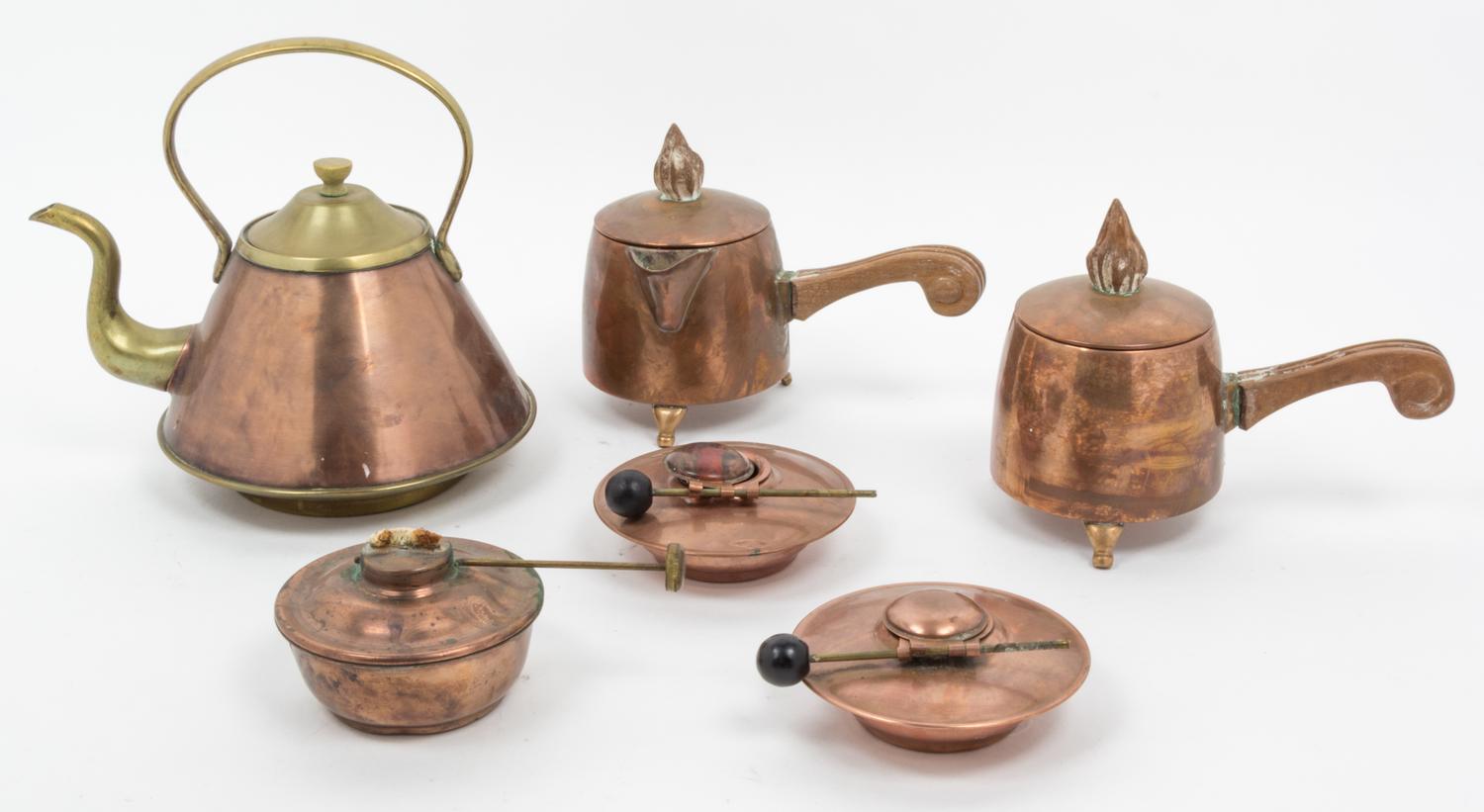 A Collection of Copper Articles Diameter of cauldron 14 inches. — MID TO LATE 20TH CENTURY