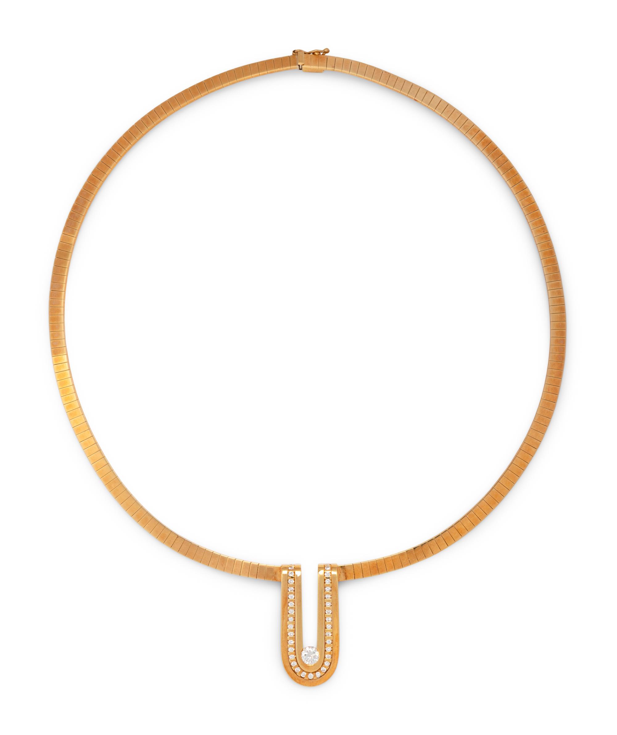 YELLOW GOLD AND DIAMOND COLLAR NECKLACE