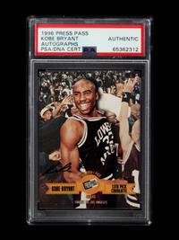 A 1996 Press Pass Autographs Kobe Bryant Signed Rookie Basketball Card No. 2 (PSA Authentic)