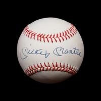 A Group of Four 1950s New York Yankees Items Including a Mickey Mantle Signed Baseball (PSA),