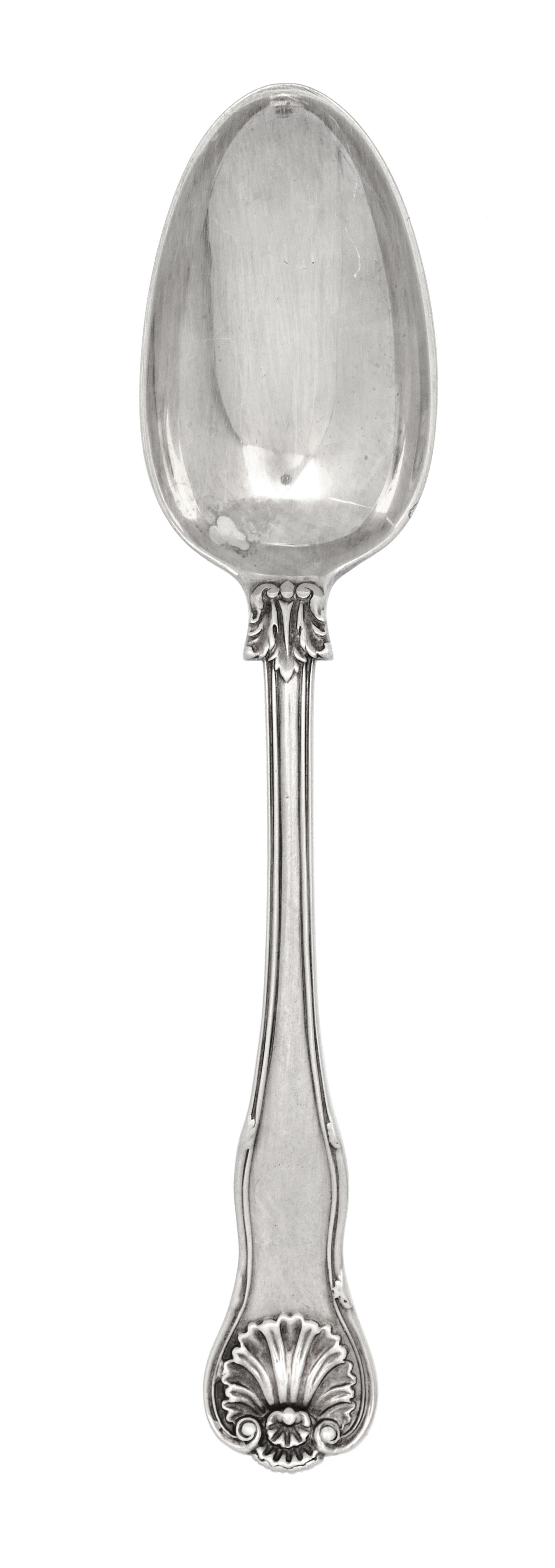 A Victorian Silver Serving Spoon, Elizabeth Eaton, London, 1853, having foliate and shell decoration.